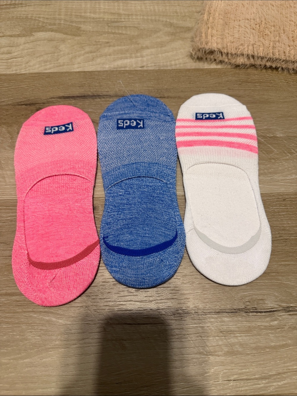 Keds No-Show Sock 3-Pack in Pink, Blue & White